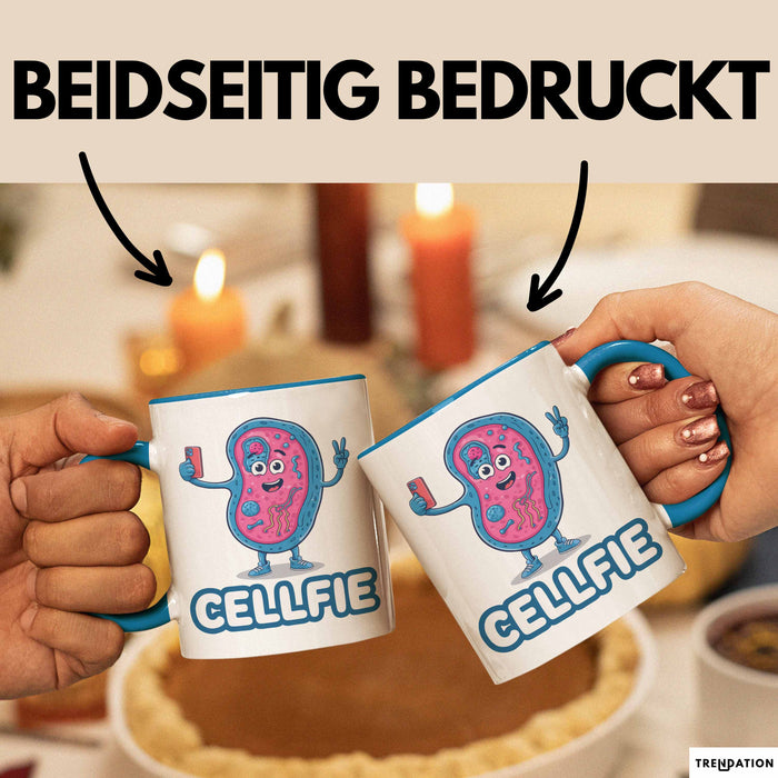 Biologe Tasse Geschenk Cellfie Wissenschaft Geschenkidee Blau Trendation