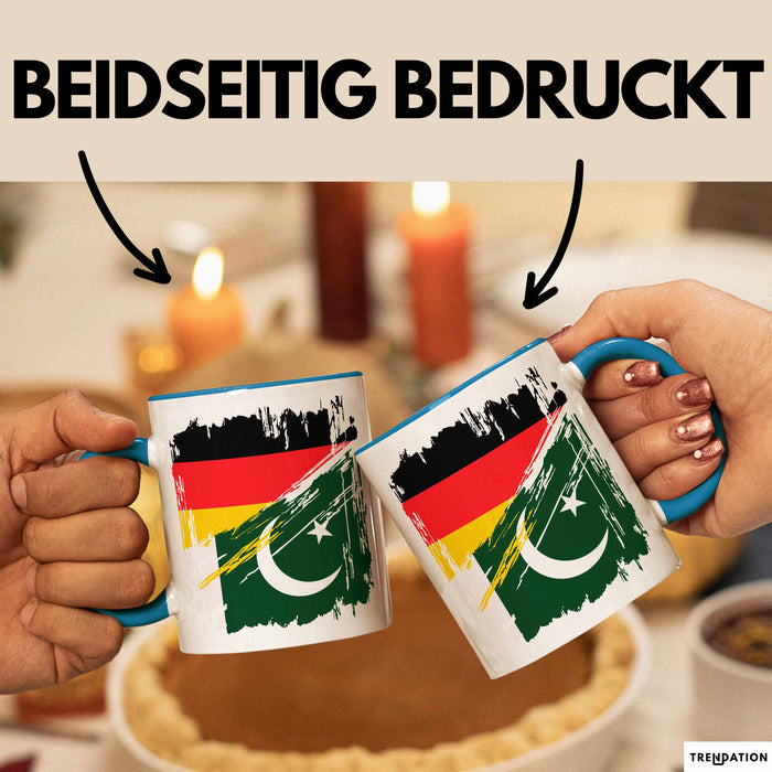 Pakistan Deutschland Flagge Halb Deutscher Halb Pakistaner Fußball Germany 2025 Europa Pakistan Blau Trendation