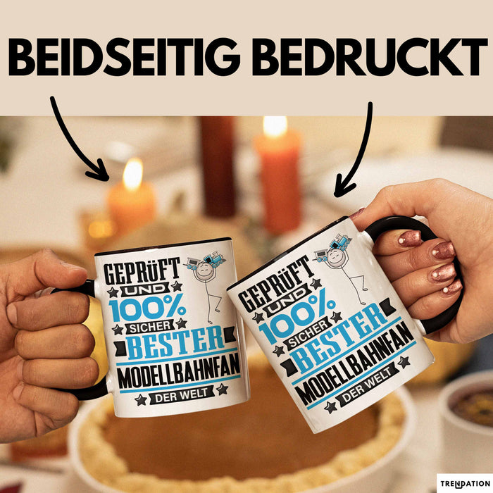 Modellbahnfan Geschenk Lustiger Spruch für Modellbahnfan Geschenkidee Bester Modellbahnfan Der Welt Schwarz Trendation