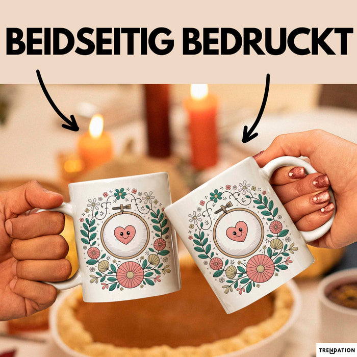 Stickerei Liebhaber Tasse Geschenk Lustige Geschenkidee Spruch Für Stich Künstler Weiß Trendation