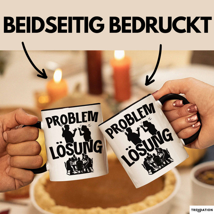 Poker Tasse Geschenk für Poker-Spieler Männer Geschenkidee Problem und Lösung Poker Spielen Kartenspielen Schwarz Trendation