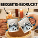 Wolf Tasse Geschenk Silhouetten Berglandschaft Vollmond Geschenkidee Blau Trendation