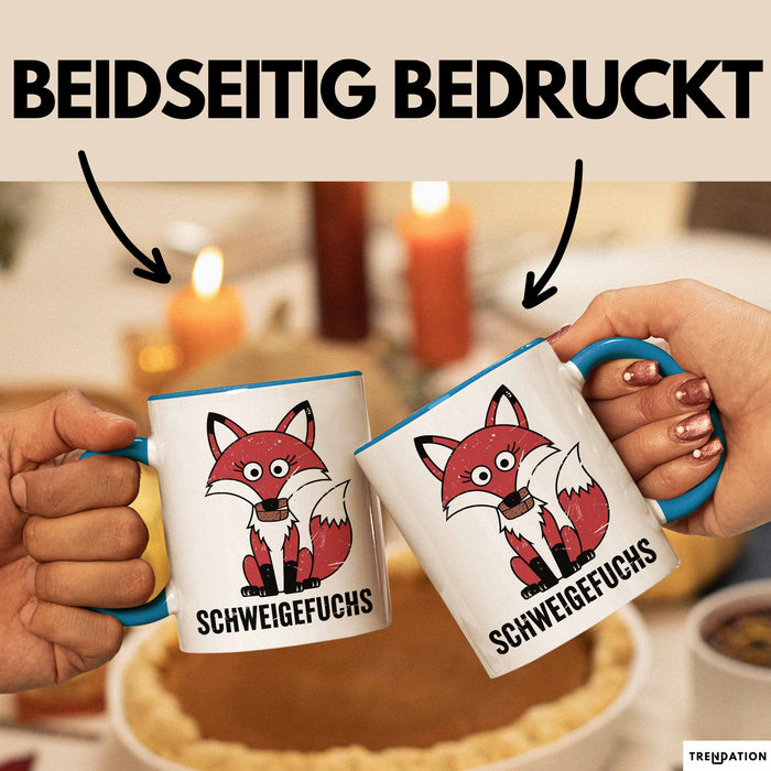 Kindergartenlehrer Wertschätzung Tasse Geschenk Lustige Geschenkidee Spruch Schweigefuchs Blau Trendation
