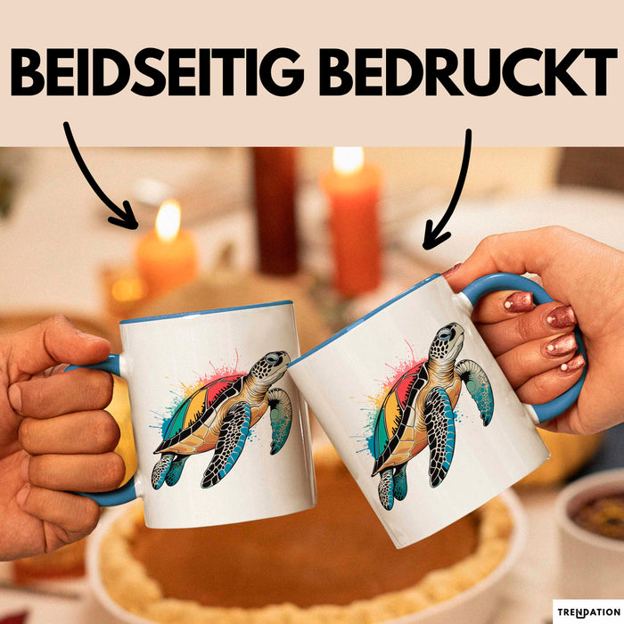 Schildkröte Tierliebhaber Tasse Geschenk Lustige Geschenkidee Spruch Blau Trendation