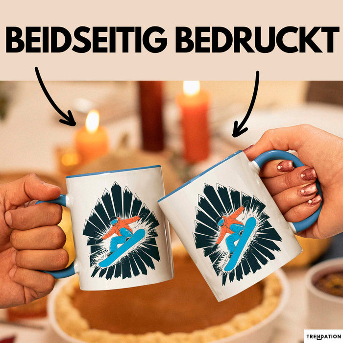 Snowboarder Tasse Geschenk Lustige Geschenkidee Spruch Für Berg Fahrer Blau Trendation