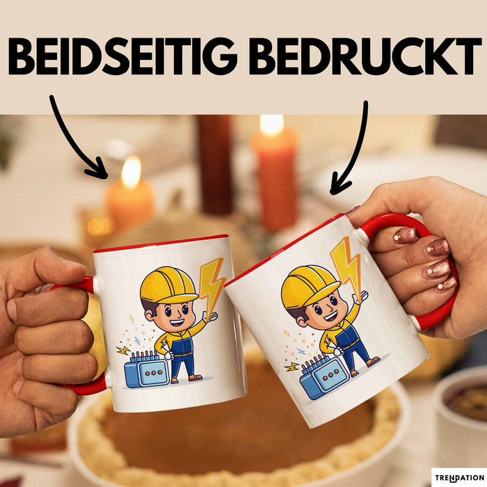 Elektriker Tasse Geschenk Lustige Geschenkidee Spruch Für Elektro Profis Rot Trendation