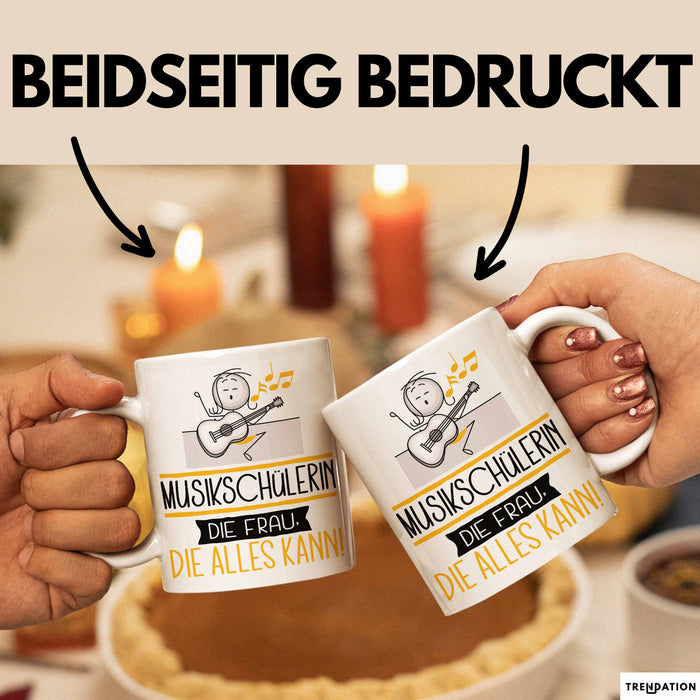 Musikschülerin Geschenk Tasse Becher Die Frau Die Allen Kann Geschenkidee für eine Musikschülerin Lustig Weiß Trendation