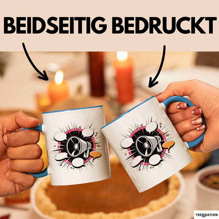 Extrovertierter Tasse Geschenk Lustige Geschenkidee Spruch Für Soziale Schmetterlinge Blau Trendation