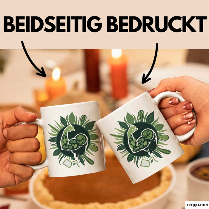 Veganer Bodybuilder Tasse Geschenkidee für Lifter Weiß Trendation