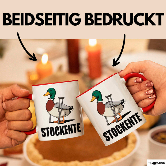 Stockente Tasse Geschenk Lustige Geschenkidee Spruch Stockente Rot Trendation