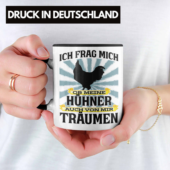 Trendation - Landwirt Spruch Geschenk Tasse Landwirtschaft Geschenke für Männer Traktor Spruch Kaffeetasse Hühner-Flüsterer Bauer Schwarz Trendation