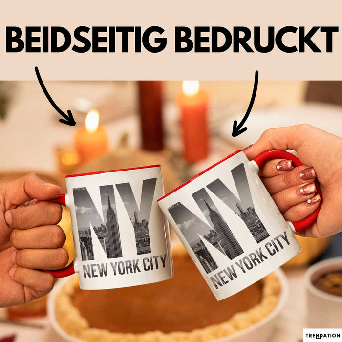 New York City USA Tasse Geschenk Lustige Geschenkidee Spruch Rot Trendation