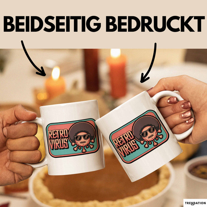 Computerprogrammierer Softwareingenieur Tasse Geschenk Lustige Geschenkidee Spruch Retro Virus Weiß Trendation
