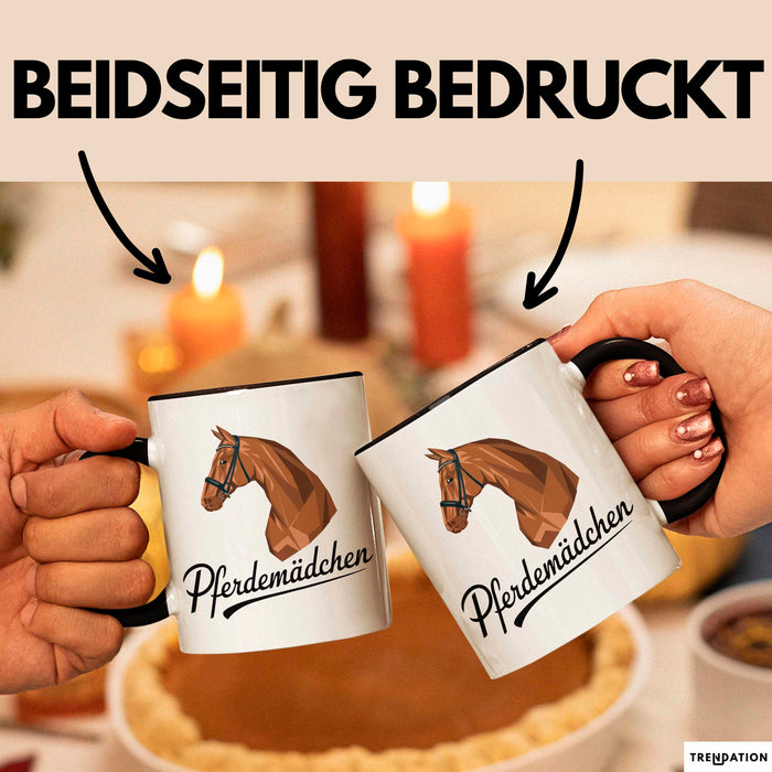 Pferde Tierliebhaber Tasse Geschenk Lustige Geschenkidee Spruch Pferdemädchen Schwarz Trendation