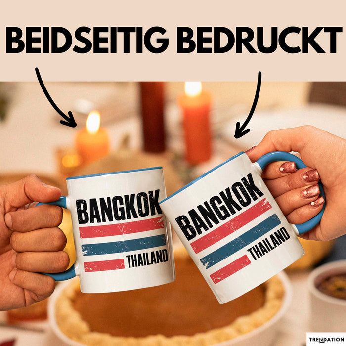 Bangkok Thailand Tasse Geschenk Lustige Geschenkidee Spruch Blau Trendation