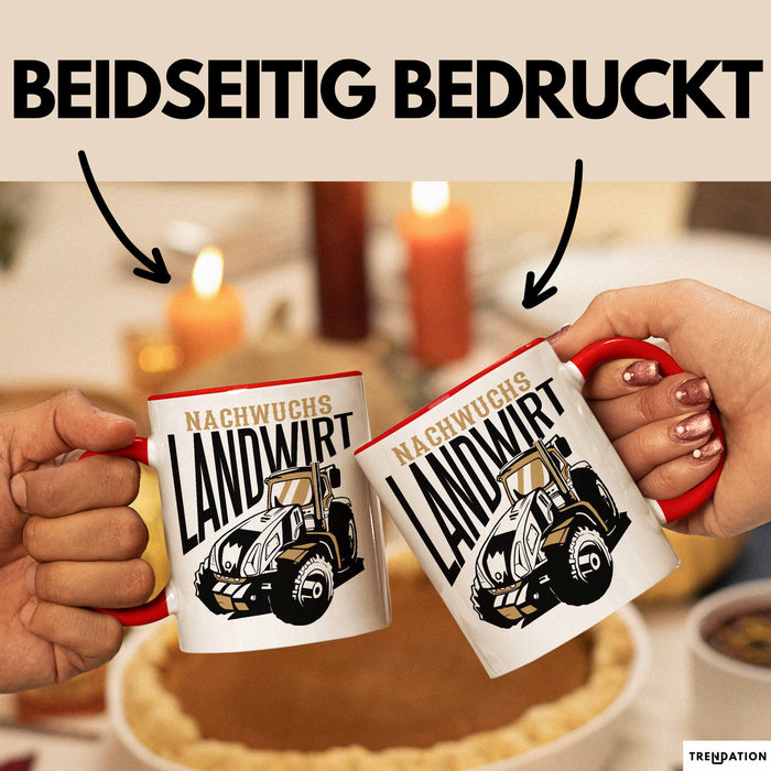Angehender Landwirt Geschenk Tasse Jungs Bauern Jungen Geschenkidee Kakao-Becher Rot Trendation
