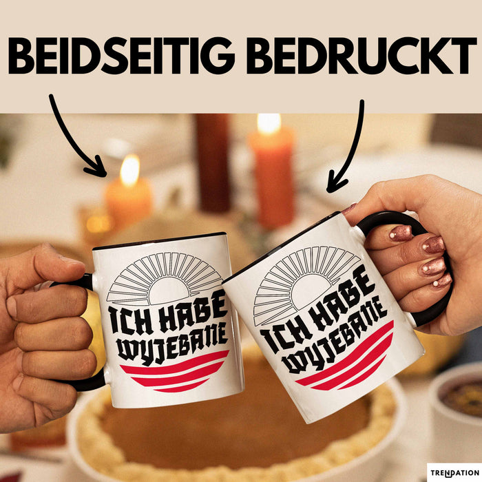 Polen Tasse Spruch Ich Habe Wyjebane Polska Geschenkdiee Kaffee-Becher Schwarz Trendation
