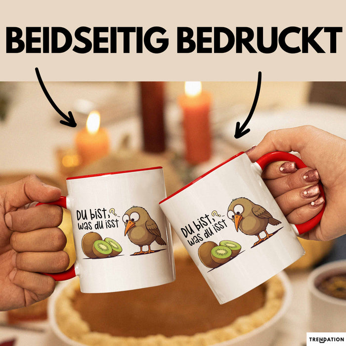 Kiwi Tasse Geschenk Du Bist Was Du Isst Geschenkidee Rot Trendation