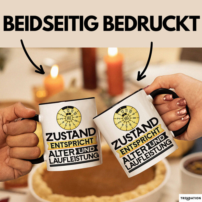 TÜV Alter Tasse Geschenk Lustiger Spruch Geburtstag Humor Schwarz Trendation
