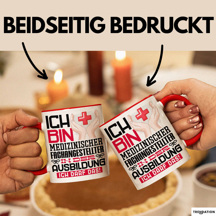 Medizinischer Fachangestellter Ausbildung Tasse Geschenk Ich Bin Medizinischer Fachangestellter In Der Ausbildung Ich Darf Das Geschenkidee Spruch Rot Trendation