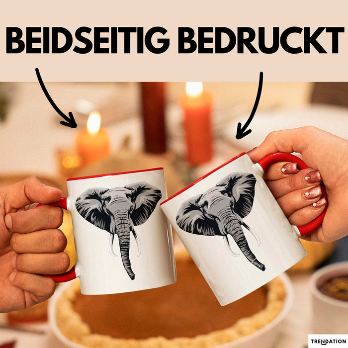 Elefant Tier Tasse Geschenk Lustige Geschenkidee Spruch Rot Trendation
