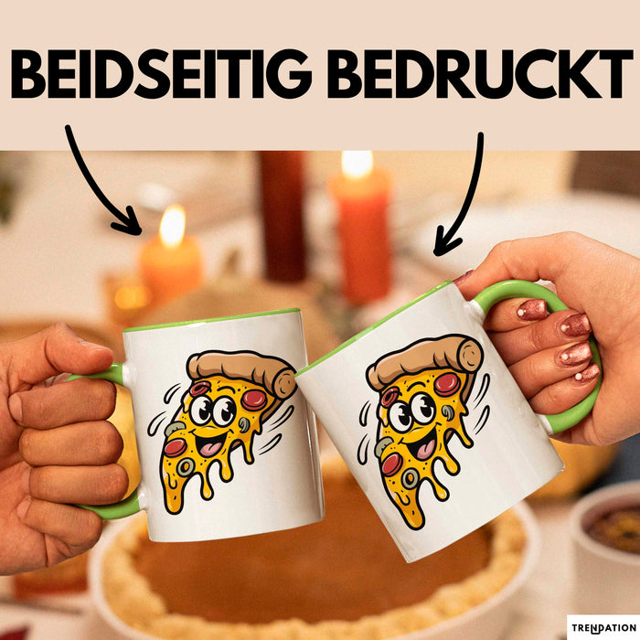Pizzaliebhaber Tasse Geschenkidee für Pizza Slice Süchtige Grün Trendation