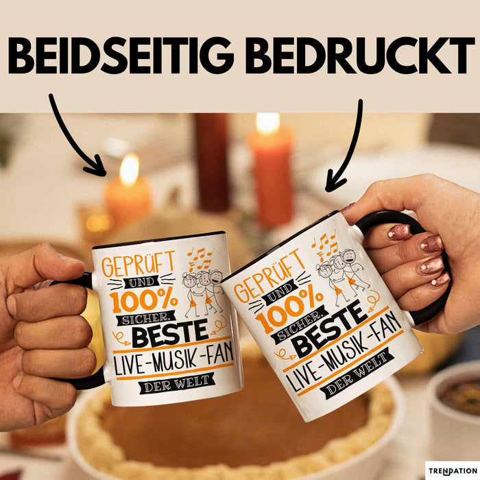 Beste Live-Musik-Fan Der Welt Tasse Geschenk für Eine Live-Musik-Fan Geprüft Und Sicher Geschenkidee Geburtstag Weihnachten Trendation