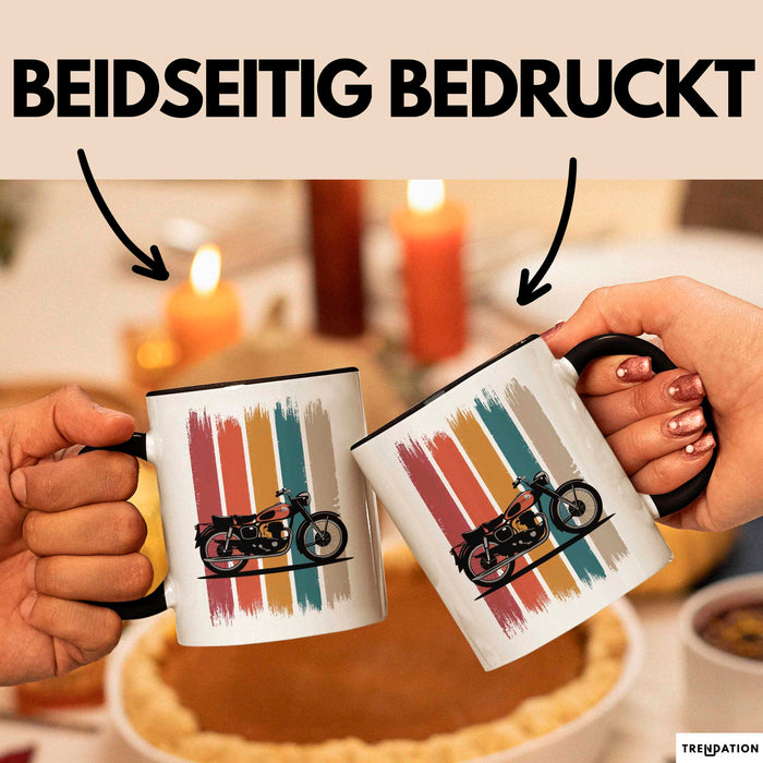 Retro Motorrad Tasse Geschenk Lustige Geschenkidee Spruch Trendation
