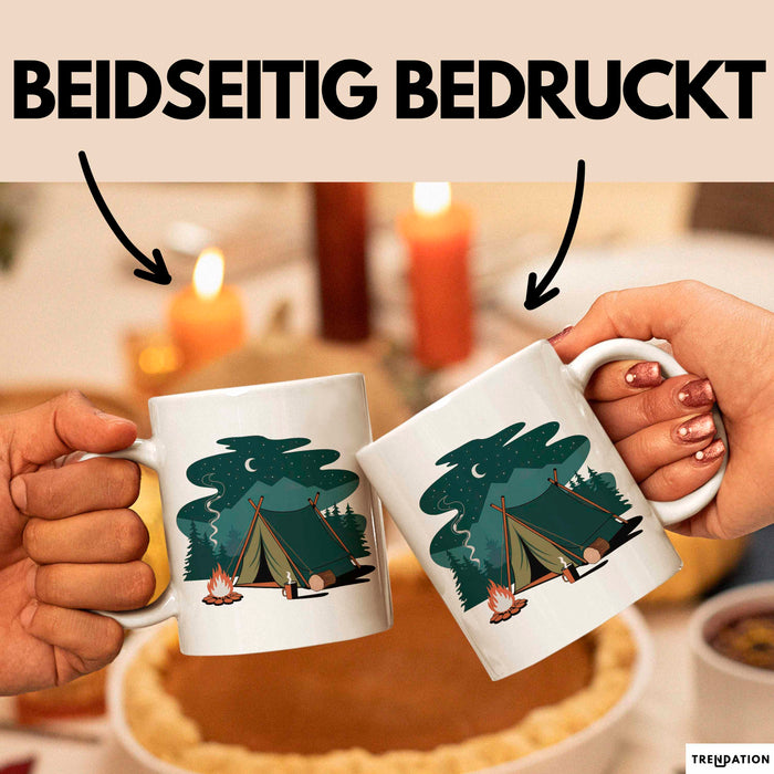 Camper Tasse Geschenkidee für Zeltleben Entdecker Weiß Trendation