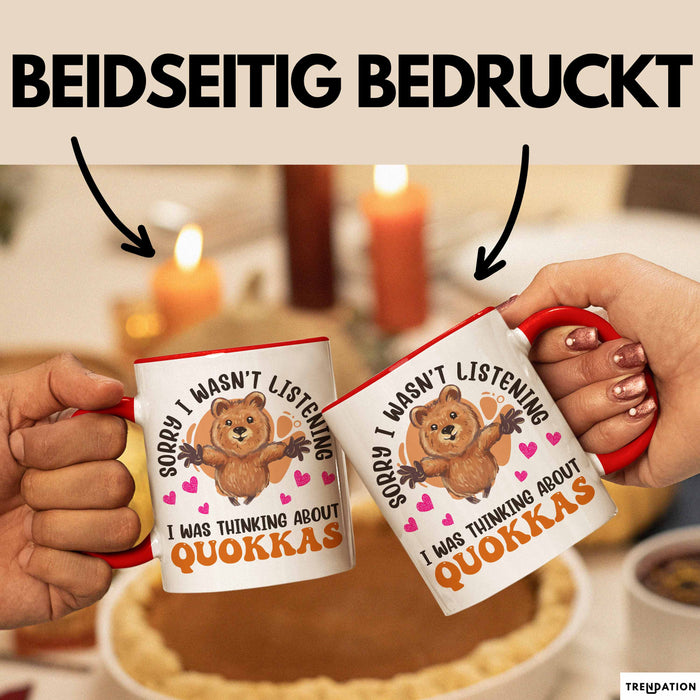 Quokka Tasse Geschenkidee Tier Liebhaberin Becher Rot Trendation