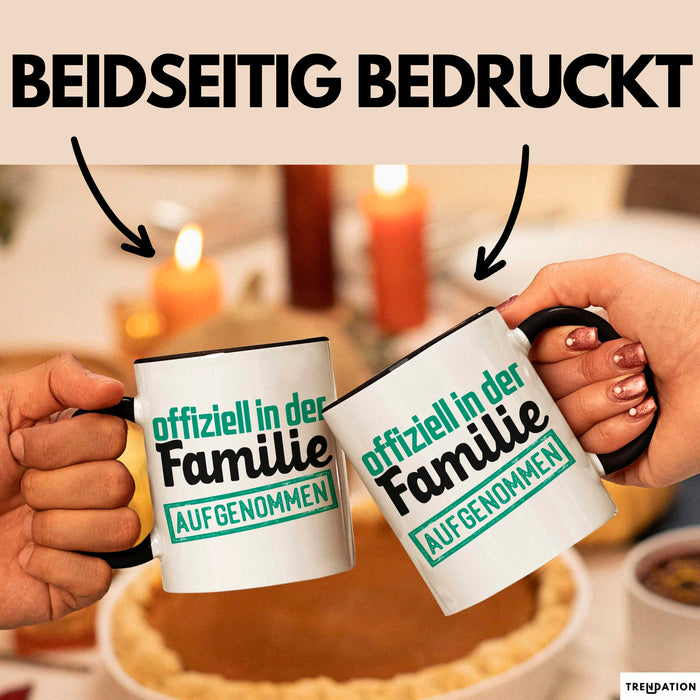 Schwager Tasse Geschenk Schwägerin Offiziell In Der Familie Aufgenommen Lustig Becher Schwarz Trendation