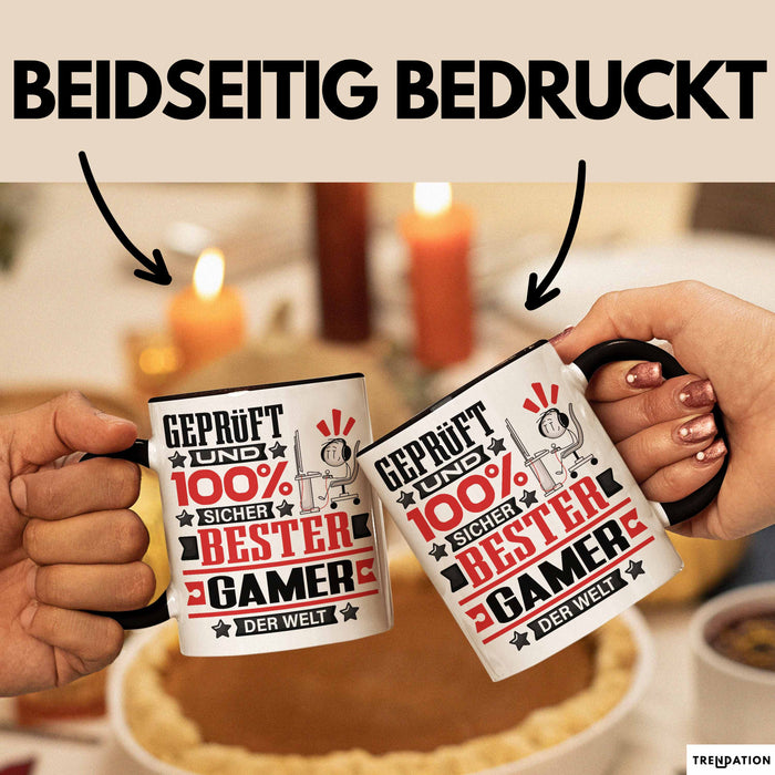 Gamer Geschenk Lustiger Spruch für Gamer Geschenkidee Bester Gamer Der Welt Schwarz Trendation