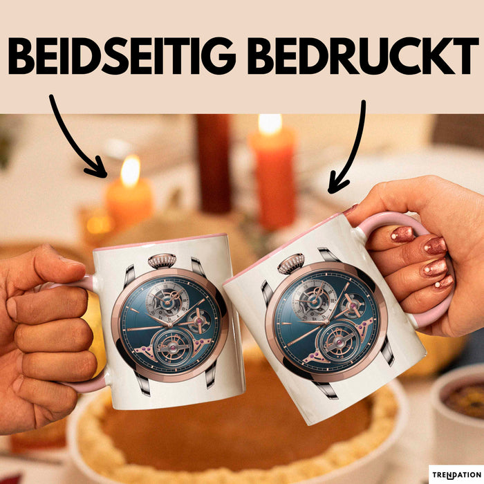 Luxusuhren Sammler Tasse Geschenkidee Zeitmesser Liebhaber Rosa Trendation