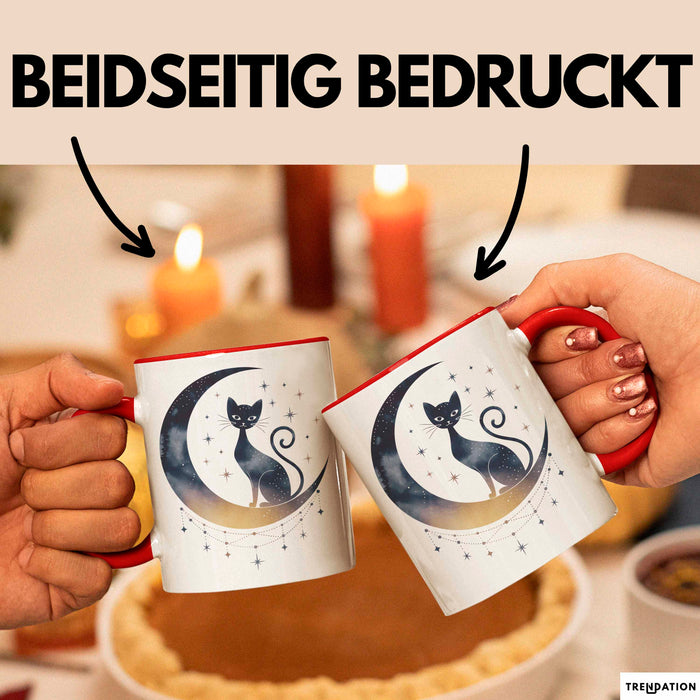 Katzenliebhaber Tasse Geschenkidee Katzenfan Lustiger Spruch Geschenkidee Lustig Rot Trendation