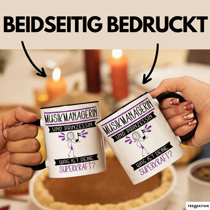 Musikmanagerin Und Prinzessin Tasse Geschenk Für Eine Musikmanagerin Geburtstag Was Ist Deine Superkraft Trendation