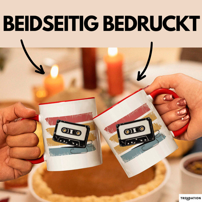Retro Vintage Kassette Tasse Geschenk Lustige Geschenkidee Spruch Rot Trendation