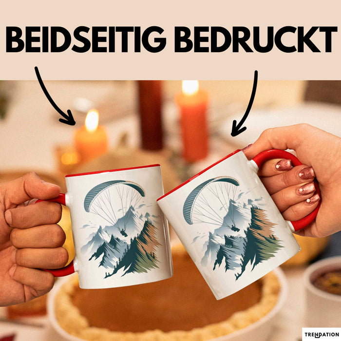 Paraglider Tasse Geschenkidee Himmelsentdecker Lustiger Geschenkidee Lustig Rot Trendation