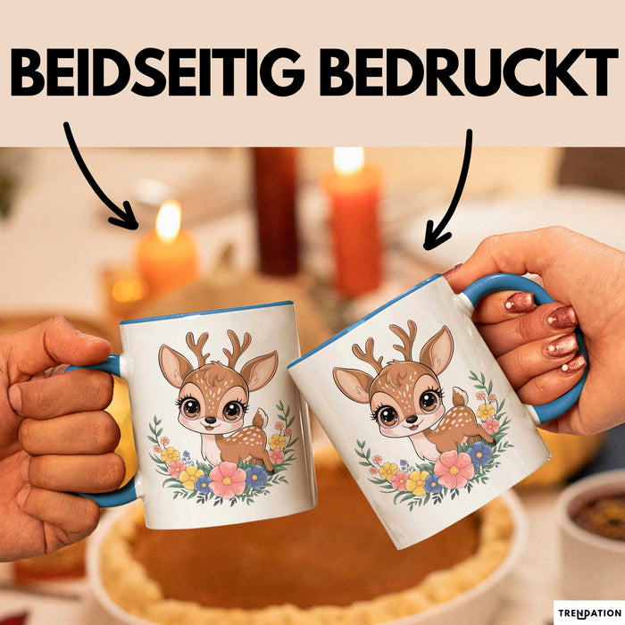 Hirsch Tier Tasse Geschenk Lustige Geschenkidee Spruch Blau Trendation