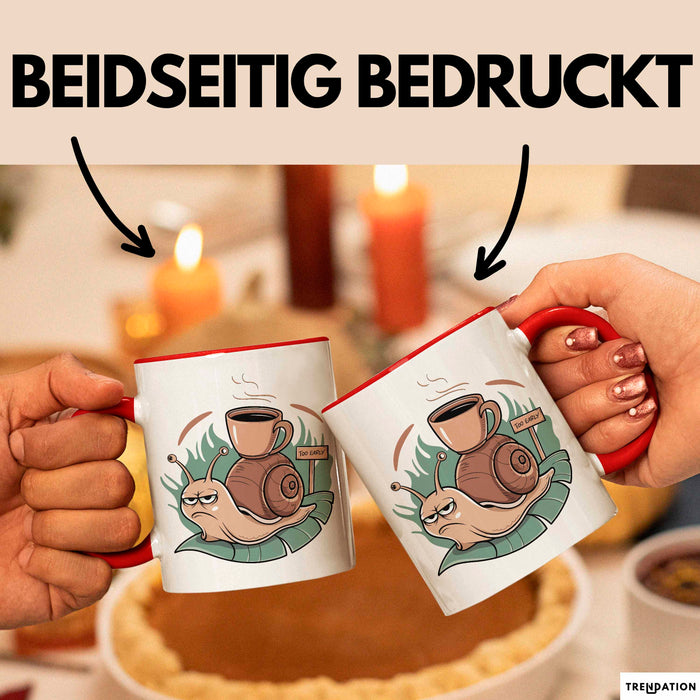 Morgenhasser Tasse Geschenkidee für Muffel Rot Trendation
