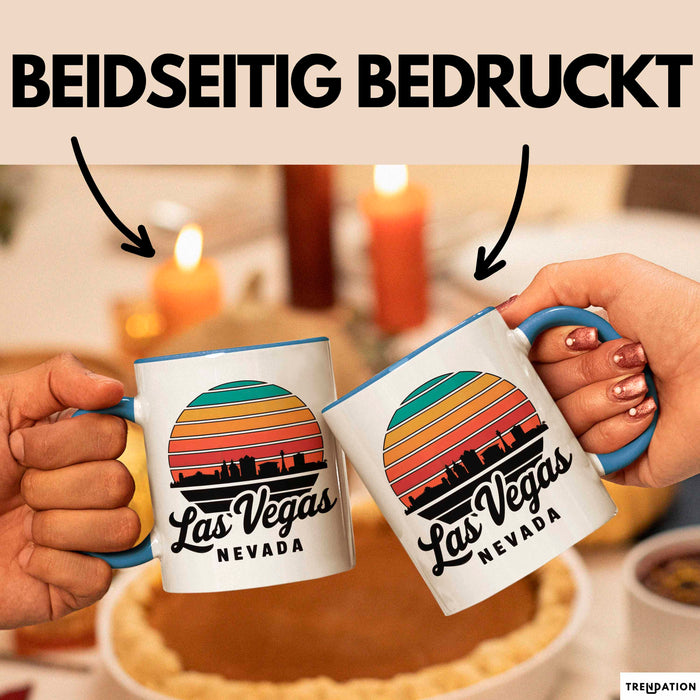 Las Vegas Nevada USA Tasse Geschenk Lustige Geschenkidee Spruch Blau Trendation