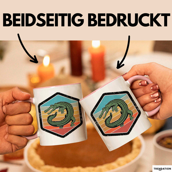 Krokodil Tier Tasse Geschenk Lustige Geschenkidee Spruch Rosa Trendation