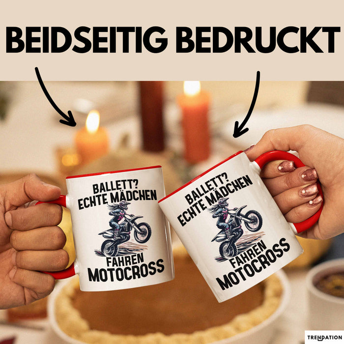 Motorcross Tasse Geschenk Ballett Echte Mädchen Fahren Motocross Rot Trendation