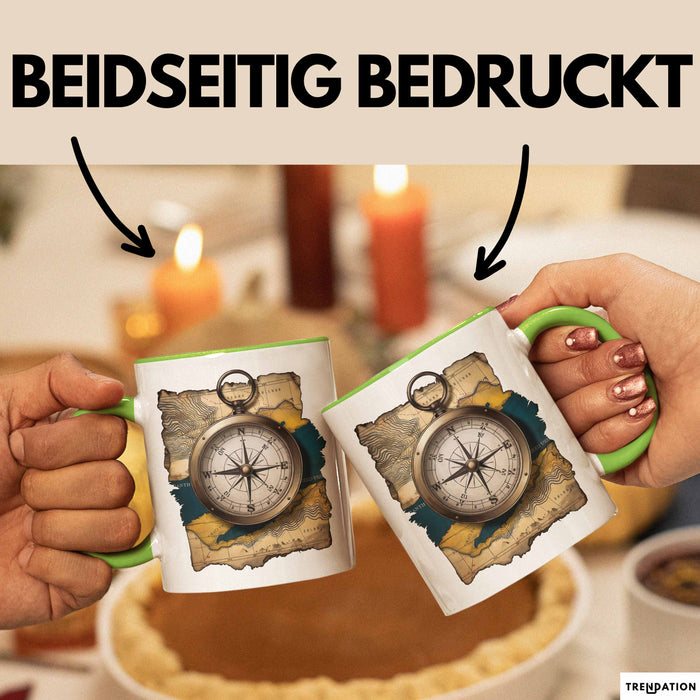 Abenteurer Tasse Geschenkidee für Outdoor Entdecker Grün Trendation