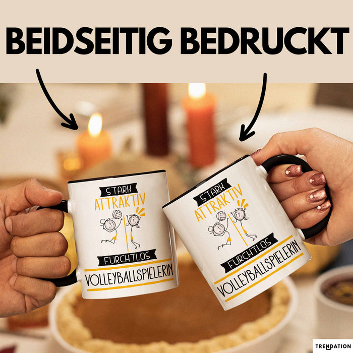 Volleyballspielerin Tasse Geschenk Becher Stark Attraktiv Furchtlos Volleyballspielerin Lustige Geschenkidee Trendation
