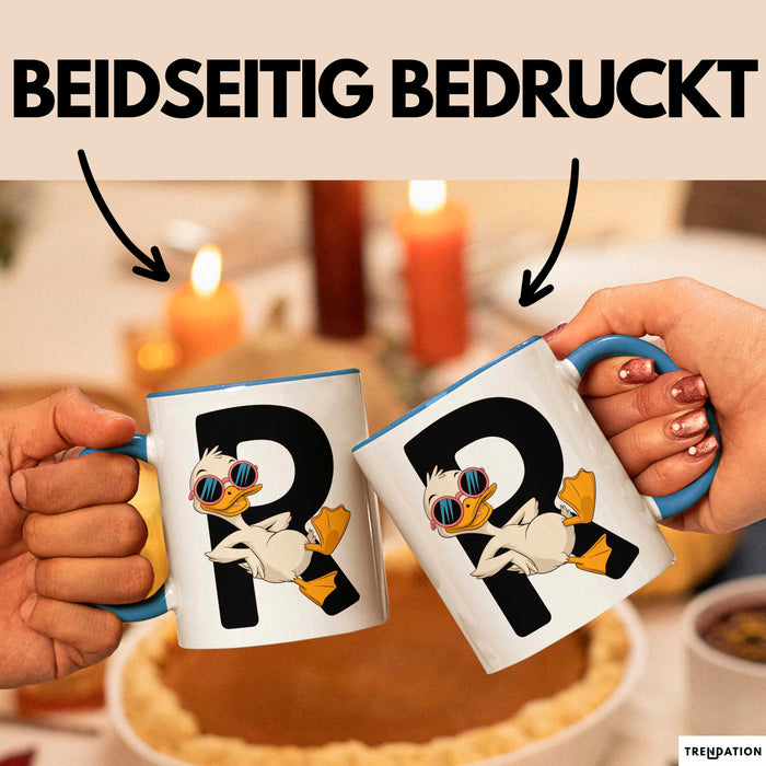 Quietscheente Tier Tasse Geschenk Lustige Geschenkidee Spruch Rentnerente Im Ruhestand Blau Trendation