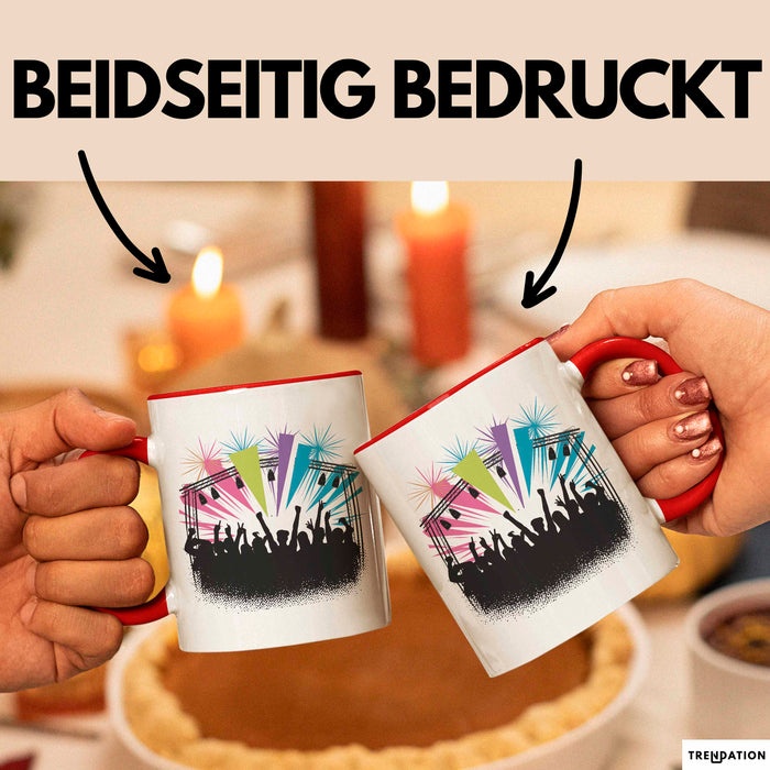 Festivalgänger Tasse Geschenkidee für Live Musik Süchtige Rot Trendation
