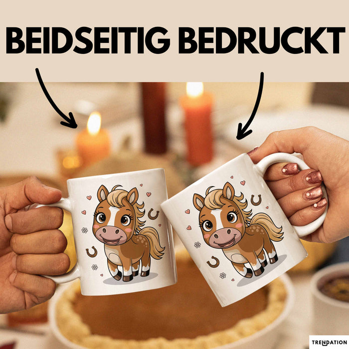Pferdeliebhaber Tasse Geschenkidee für Reitsport Weiß Trendation