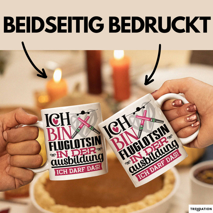 Fluglotsin Ausbildung Start Geschenk Tasse Ich Bin Fluglotsin In Der Ausbildung Ich Darf Das Kaffee-Becher Geschenkidee Weiß Trendation