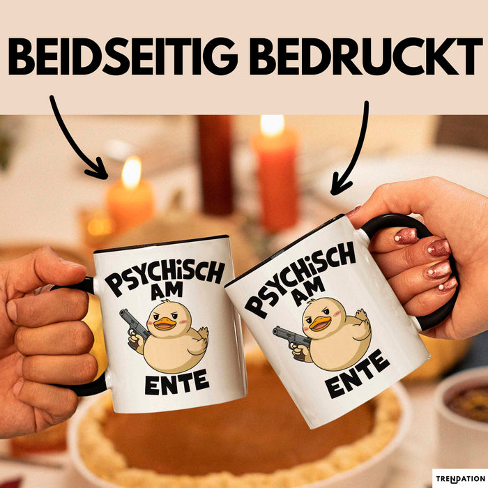 Sarkasmus Sarkastisch Tasse Geschenk Lustige Geschenkidee Spruch Psychisch Am Ente Schwarz Trendation