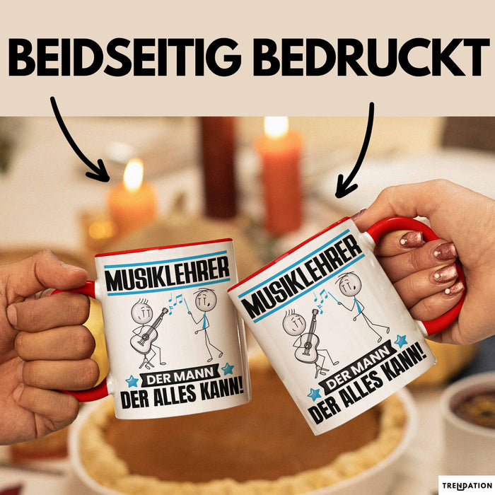 Musiklehrer Tasse Geschenk für Musiklehrer Der Mann Der Alles Kann Geschenkidee zum Geburtstag Rot Trendation